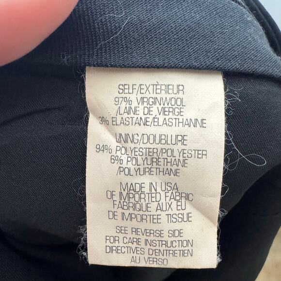 Theory Women’s Pants 12 Black Slim Leg Trousers Virgin Wool Blend Career Office - Picture 3 of 8